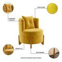 Ver imagem 4 de Poltrona Orgânica Curva Luna Veludo Amarelo - Montanaris Decor