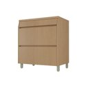 Ver imagem 1 de Gabinete de Cozinha Modulado C/ Tampo Simone Mendes C/ 1 Porta e 1 Gaveta 80cm Carvalho/greice -