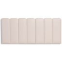 Ver imagem 3 de Cabeceira Casal Modulada Arredondada Cama Box Corino Marfim