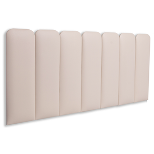 Cabeceira Casal Modulada Arredondada Cama Box Corino Marfim