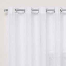 Cortina 2,80x2,50 Sala Quarto Cozinha Varão Voil Duplo: Branco - 2