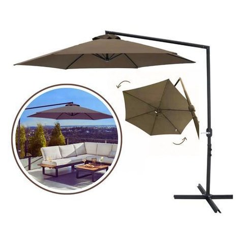 Ombrelone Guarda Sol Praia Bel Veneza em Aço & Poliéster 3mt:lisa/marrom