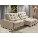 Ver imagem 2 de Sofá Retrátil Reclinável para Sala 4 Lugares 290cm Curie F04 Veludo Bege - Lyam Decor