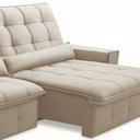 Ver imagem 6 de Sofá Retrátil Reclinável para Sala 4 Lugares 290cm Curie F04 Veludo Bege - Lyam Decor