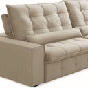Ver imagem 5 de Sofá Retrátil Reclinável para Sala 4 Lugares 290cm Curie F04 Veludo Bege - Lyam Decor