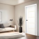 Ver imagem 1 de Folha de Porta em Madeira Frisada 2 210x80 Gitale Portas: Branco/ 210x80cm