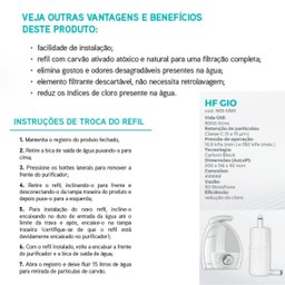 Refil Filtro Água Bica Móvel Gioviale Carbon Block - 6