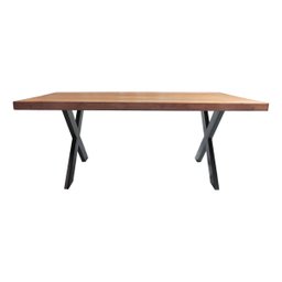 Mesa Industrial Texas Madeira Maciça 1,60m Ferragem Preta Movelaria Leal Mesa de Jantar Estilo Indus - 2