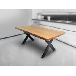 Mesa Industrial Texas Madeira Maciça 1,60m Ferragem Preta Movelaria Leal Mesa de Jantar Estilo Indus - 3