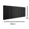 Cabeceira Suspensa Cama Box Solteiro Riscada Suede 90x55:bege - 2