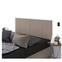 Ver imagem 1 de Cabeceira Suspensa Cama Box Solteiro Riscada Suede 90x55:bege