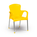 Ver imagem 6 de Kit 2 Poltronas Cromo Colors Amarela Empilhável Niquelart