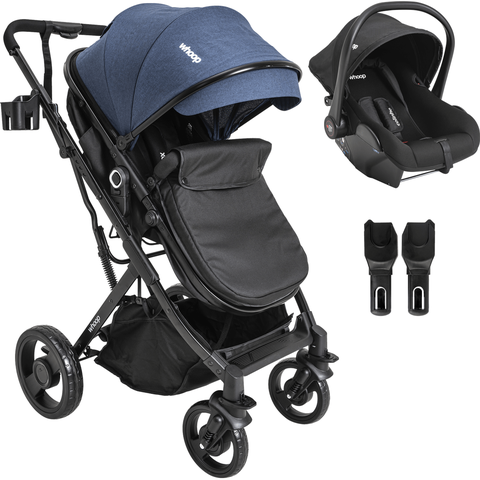 Carrinho de Bebe Kiddo Vox Ii Bebe Conforto Colinho Marinho