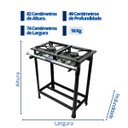 Ver imagem 5 de Fogão Industrial 2 Bocas 30x30cm Alta Pressão P5 Jcn