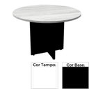 Ver imagem 1 de Mesa de Reunião Redonda 110 x 110 cm Pé Painel PE25 em MDP Branca com Base Preta