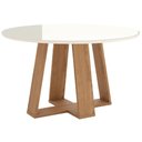 Ver imagem 1 de Mesa de Jantar 6 Lugares 140cm com Vidro Lince Nature/off H02 - Mpozenato