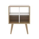 Ver imagem 4 de Mesa de Apoio Lateral 45cm Sala 4 Nichos Pé Palito Taylor Amêndoa/Off White T02-D'Rossi