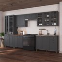 Ver imagem 1 de Armário de Cozinha Modulada Completa Fidelitá Nara 100% MDF 6 Peças 360cm 16 Portas 2 Gavetas sem