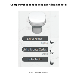 Assento Tampa para Vaso Sanitário Almofadado Compatível Monte Carlo Cinza Claro Durín - 3