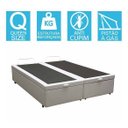 Ver imagem 2 de Base Cama Box Baú Blindado Bipartido Queen Size Couro Sintético Branco 43x158x198