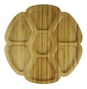 Ver imagem 3 de Petisqueira de Bambu Redonda Modelo Flor 7 Divisórias 30cm