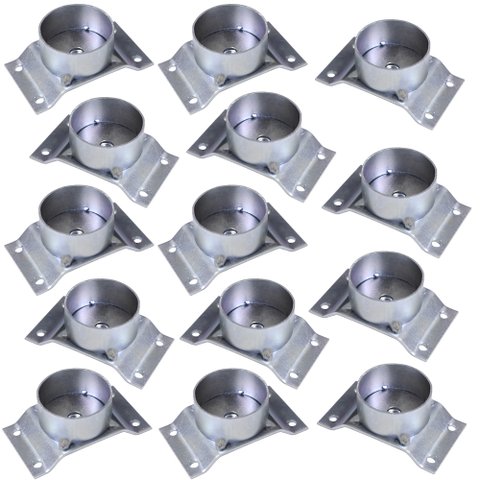 Kit 14 Chapinhas Chapa Elevada com Tubo Fixação Pés Palito Rosca 5/16 Zincada