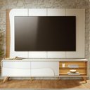 Ver imagem 5 de Painel TV 65 pol LED e Rack Sala Pé Madeira Dante Off/Freijó C05 - Mpozenato