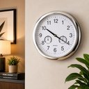 Ver imagem 3 de Relogio Parede Termometro Higrometro Prata Decorativo Moderno Luxo Ilustrativo Sala Escritorio Cozin