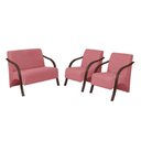 Ver imagem 1 de Kit 3 Peças Poltrona Decorativa Sevilha Sala Suede Rosa