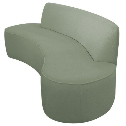 Sofá Orgânico 03 Lugares 210cm Mônaco Bouclé Verde Claro - Nexta Casa