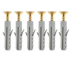 Kit 100 Parafusos Chipboard Cabeça Chata Zincados + 100 Buchas Nylon 4,0x60 - 6mm