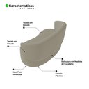 Ver imagem 3 de Poltrona Namoradeira Aisha 02 Lugares Orgânica Veludo Bege - Desk Design