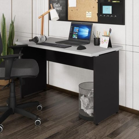 Escrivaninha Mesa de Escritório 120cm Multimóveis Cr25312 Cinza Preto