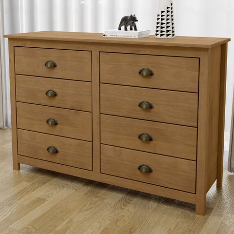 Cômoda para Quarto Closet 8 Gavetas Madeira Maciça Mazzaro F06 Freijó - Lyam Decor