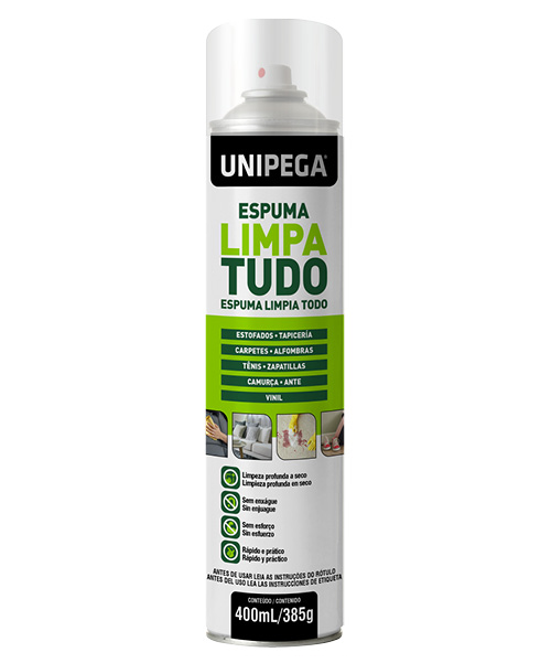 Espuma Limpa Tudo Spray 400ml / 385g Unipega Unico