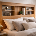 Ver imagem 2 de Cabeceira Lisboa com Prateleiras e Nicho Organizador P/ Cama Box Queen 160cm Quarto Casal:nature Off