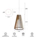 Ver imagem 2 de Pendente Luminária Koni E27 Madeira Sala Moderno Desmontada:branco
