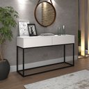 Ver imagem 1 de Aparador Para Quarto 2 Gavetas Pés Estilo Industrial Eros Branco com Preto