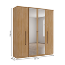 Ver imagem 3 de Guarda-Roupa Solteiro com Espelho 4 Portas 2 Gavetas 181 x 206cm Splendore Yescasa Marrom Nogal