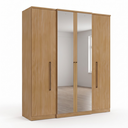 Ver imagem 2 de Guarda-Roupa Solteiro com Espelho 4 Portas 2 Gavetas 181 x 206cm Splendore Yescasa Marrom Nogal