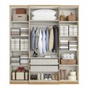 Ver imagem 4 de Guarda-Roupa Solteiro com Espelho 4 Portas 2 Gavetas 181 x 206cm Splendore Yescasa Marrom Nogal