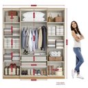 Ver imagem 3 de Guarda-Roupa 4 Portas 2 Gavetas com Espelho 181cm Splendore Marrom Nogal