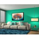 Ver imagem 3 de Quadro Decorativo Canvas Abstrato com Moldura Filete Folhas Árvore Colorida Gg