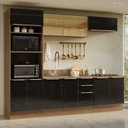 Ver imagem 1 de Armário de Cozinha Completa 270 Cm Rustic/preto Lux Madesa 06