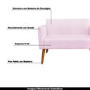 Ver imagem 4 de Poltrona Namoradeira Decorativa Isabella Pés Palito Madeira Suede Rosa Bebê - Gran Belo