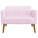 Ver imagem 6 de Poltrona Namoradeira Decorativa Isabella Pés Palito Madeira Suede Rosa Bebê - Gran Belo