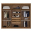 Ver imagem 4 de Guarda Roupa 6 Portas 3 Gavetas Internas Demobile Sumatra Amêndoa