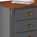 Ver imagem 3 de Mesa de Cabeceira 4 Gavetas Pés Luiz Xv Hannover 60817 - Cinza/imbuia Glazer