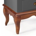 Ver imagem 4 de Mesa de Cabeceira 4 Gavetas Pés Luiz Xv Hannover 60817 - Cinza/imbuia Glazer