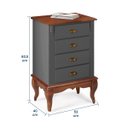 Ver imagem 5 de Mesa de Cabeceira 4 Gavetas Pés Luiz Xv Hannover 60817 - Cinza/imbuia Glazer